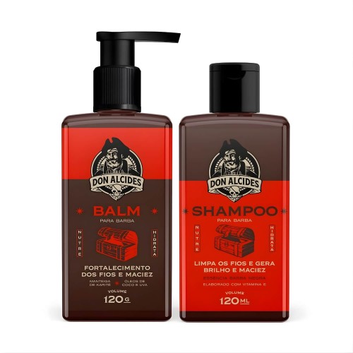 Kit para Barba Shampoo + Balm Don Alcides Barba Negra