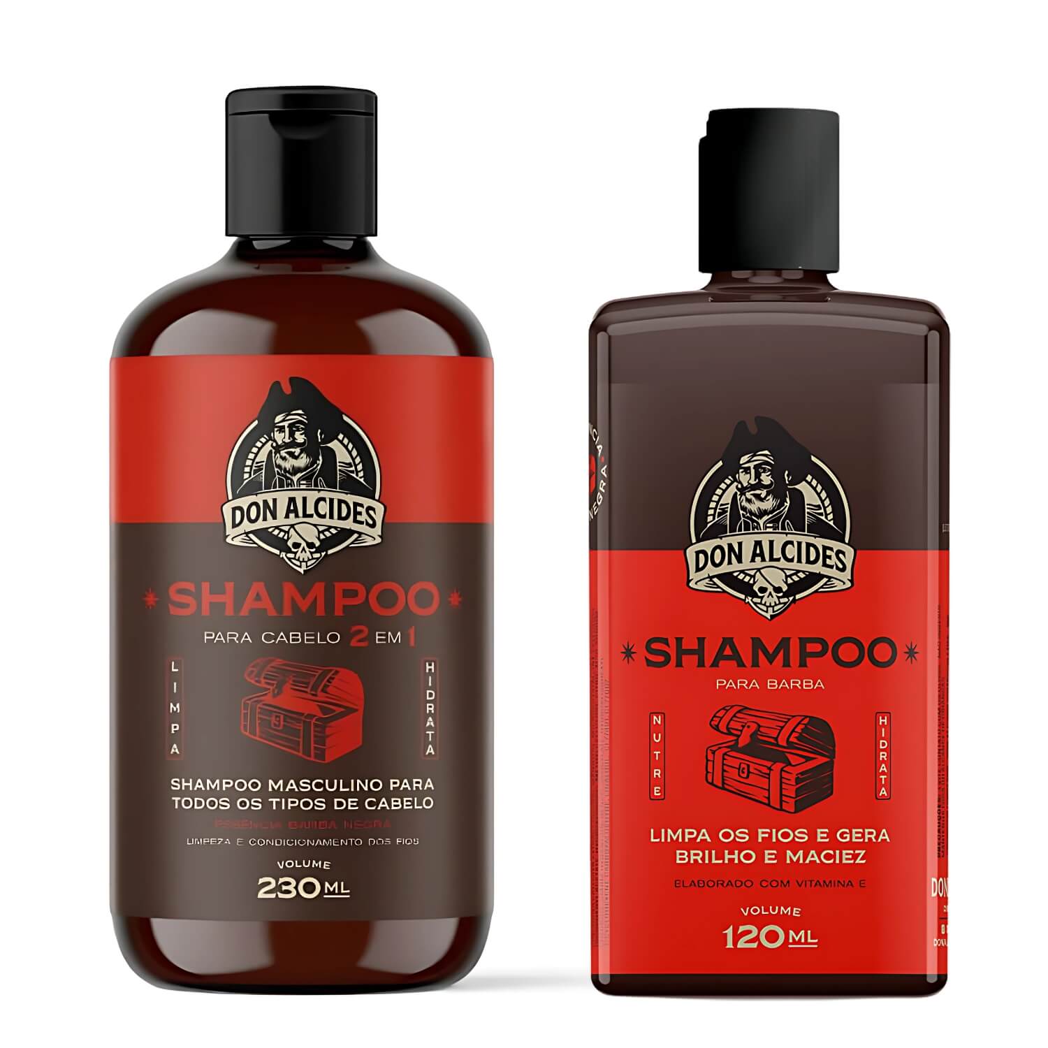 Shampoo de Barba + Shampoo de Cabelo Don Alcides Barba Negra — DON ALCIDES