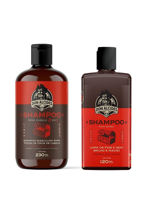 Shampoo de Barba + Shampoo de Cabelo Don Alcides Barba Negra — DON ALCIDES