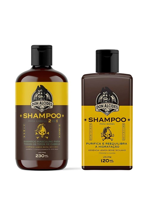 Shampoo Para Barba + Shampoo Cabelo Don Alcides Lemon Bone — DON ALCIDES