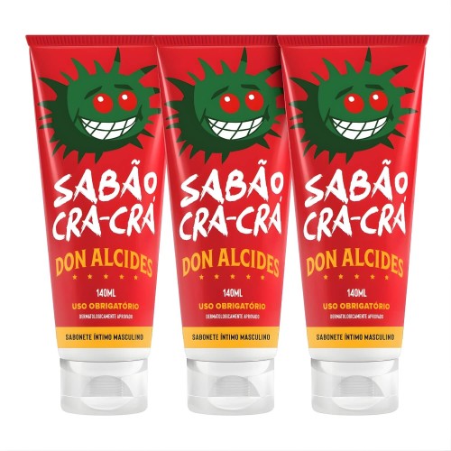 Sabonete Íntimo Masculino Don Alcides CRÁ CRÁ Kit 3 unidades