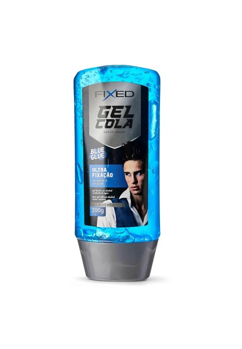 Gel Cola para Cabelo Fixed 200g Azul Ultra Fixação — FIXED