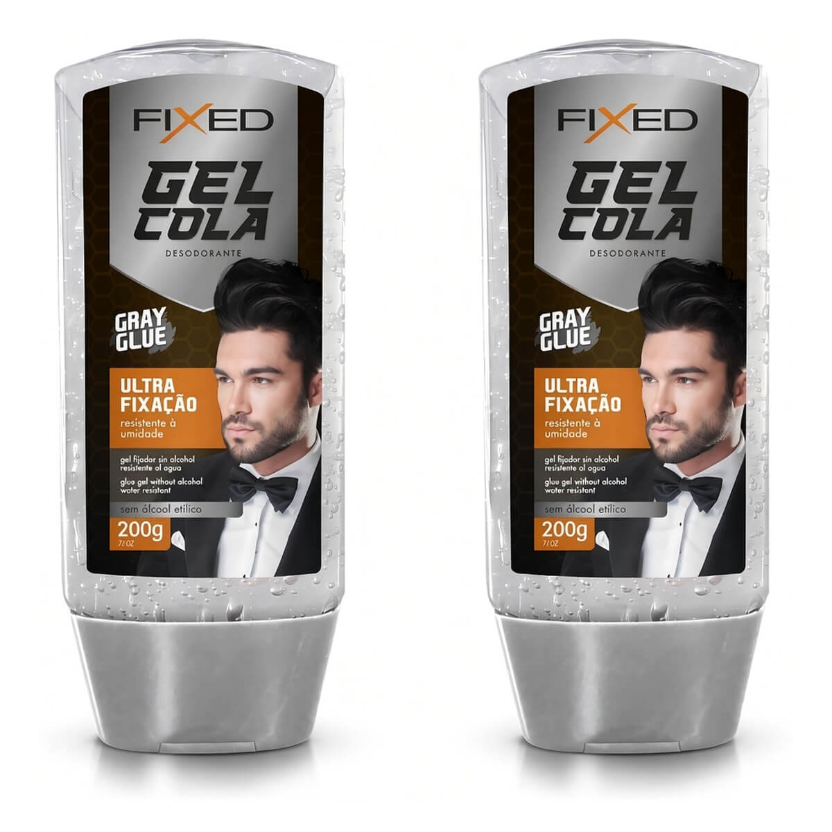 Kit 2 Gel Cola para Cabelo Fixed Incolor Sem Álcool — FIXED