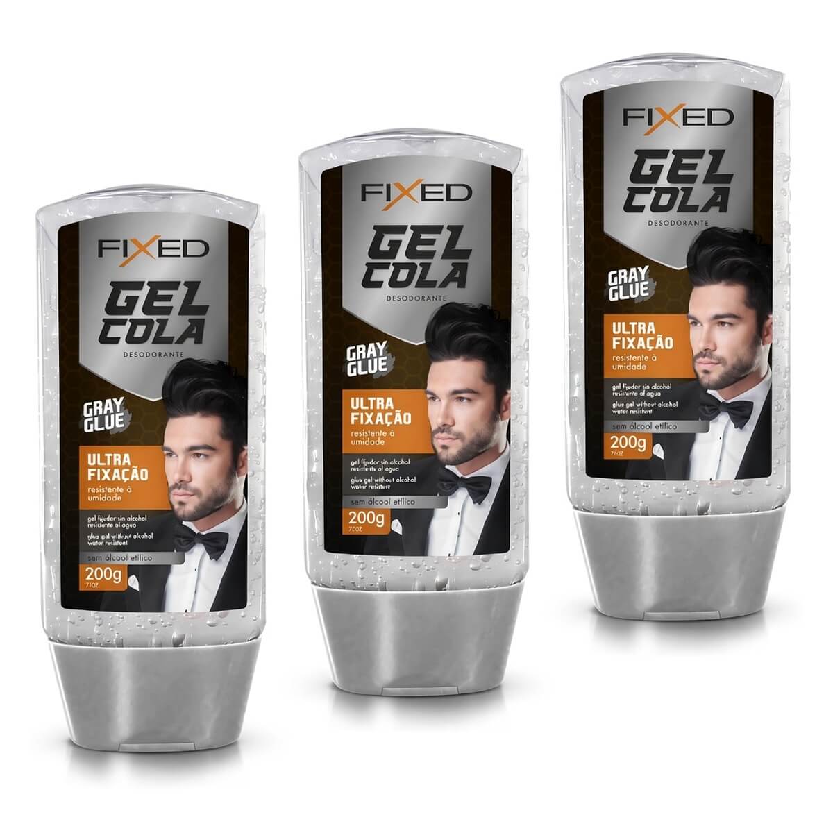 Kit 3 Gel Cola Fixed Incolor | Ultra Fixação — FIXED
