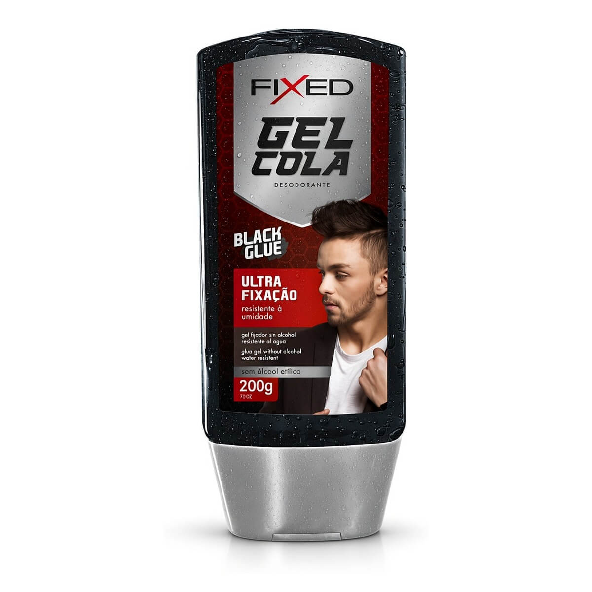 Kit 2 Gel Cola para Cabelo Fixed Preto Sem Álcool — FIXED