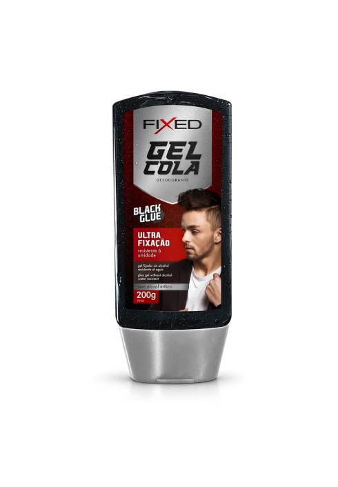 Gel Cola para Cabelo Fixed 200g Preto Ultra Fixação — FIXED