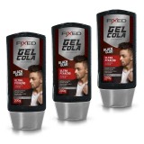 Kit 3 Gel Cola para Cabelo Fixed Preto Sem Álcool — FIXED
