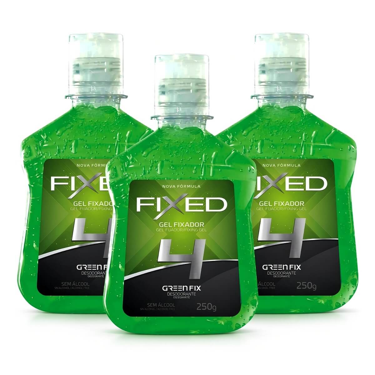 Kit 3 Gel Fixador Fixed N.4 Green Fix Fixação Média — FIXED