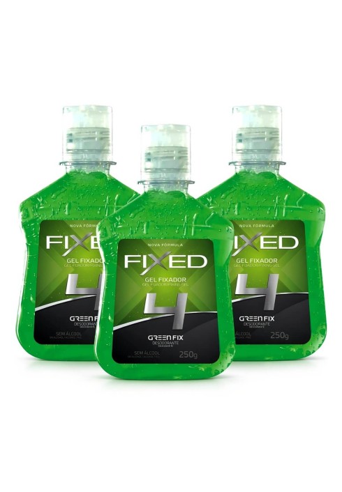 Kit 3 Gel Fixador Fixed N.4 Green Fix Fixação Média — FIXED