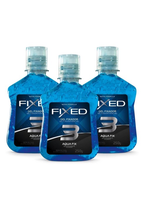 Kit 3 Gel Fixador Fixed N.3 Aqua Fix Fixação Média — FIXED