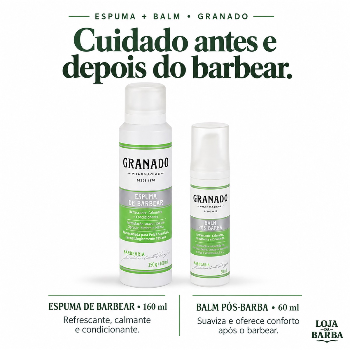 Kit de Barbear Granado - Espuma e Balm Pós-Barba — GRANADO