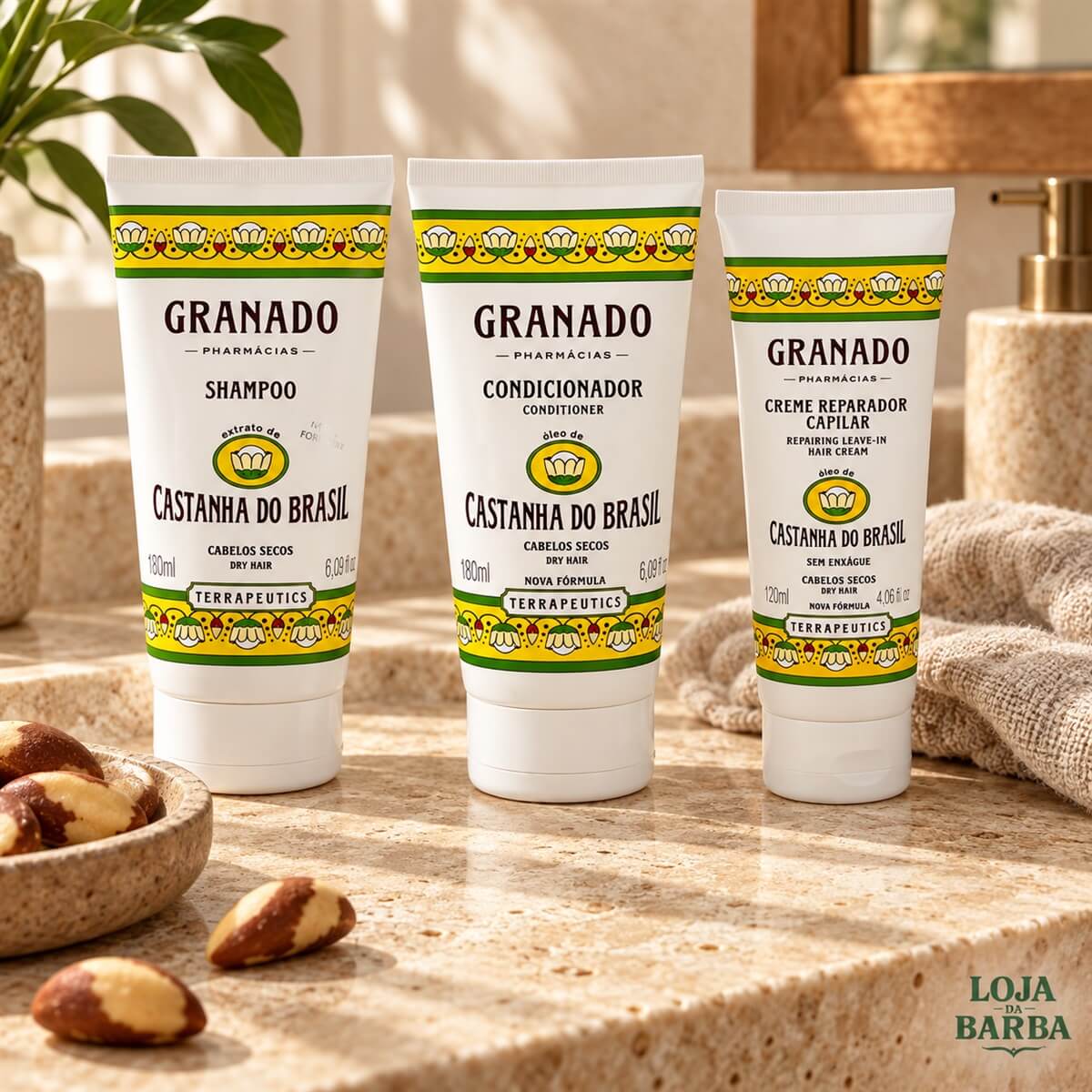 Kit Granado Castanha do Brasil Shampoo + Cond + Creme Reparador — GRANADO