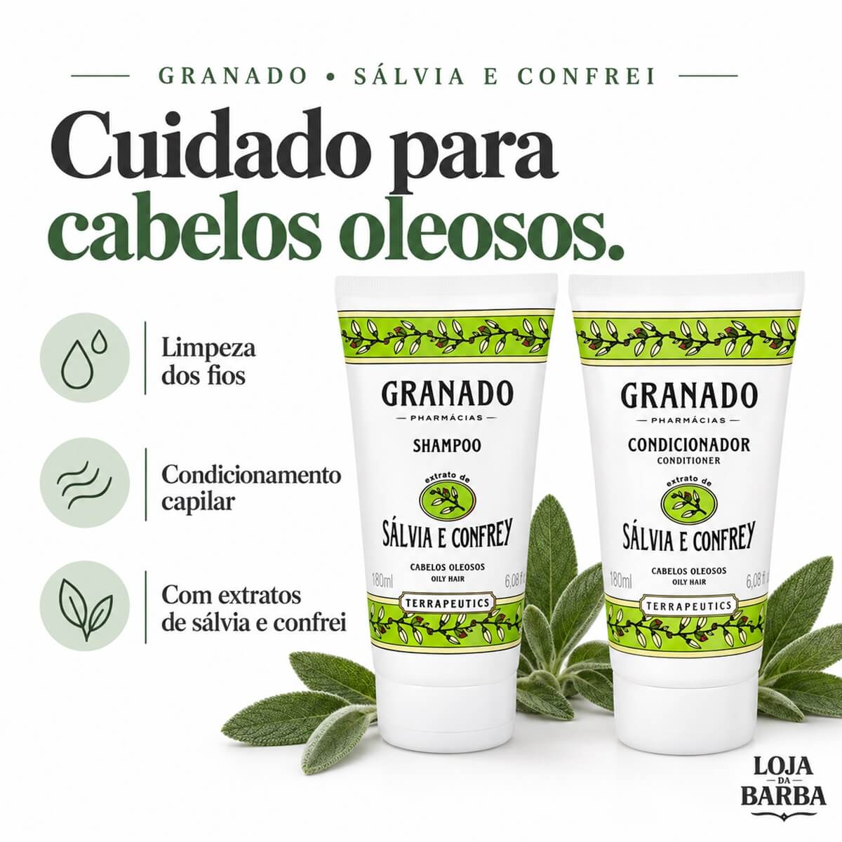 Kit Shampoo e Condicionador Granado Sálvia e Confrey — GRANADO