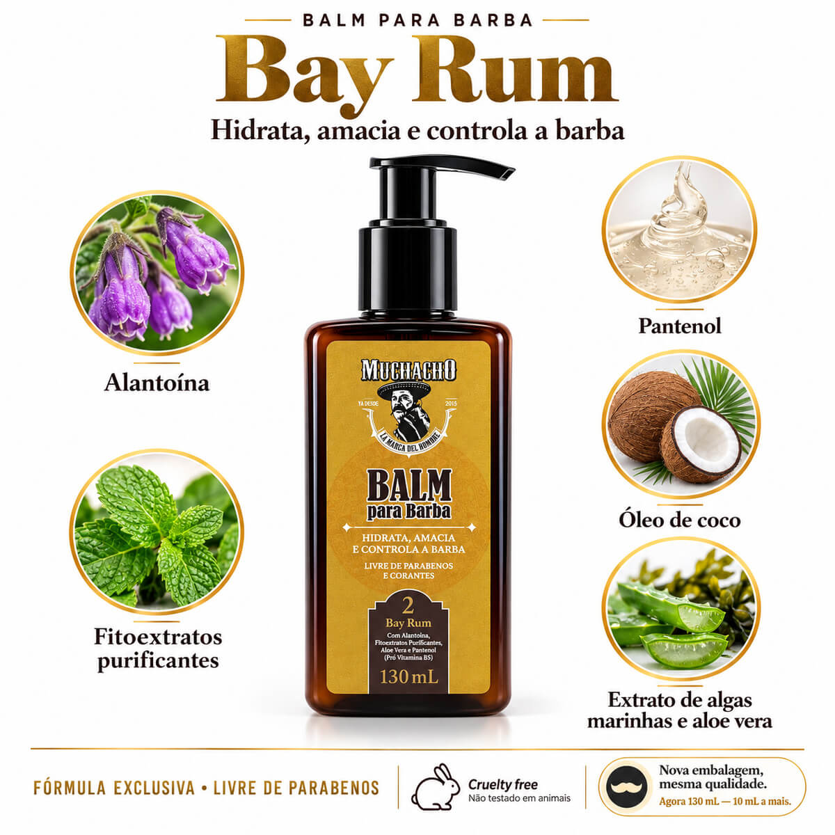 Balm para Barba Muchacho Bay Rum 130ml — MUCHACHO