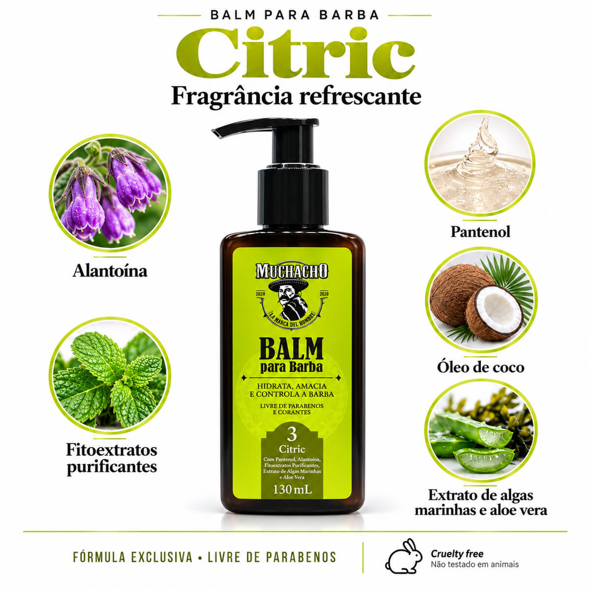 Kit para Barba e Cabelo Muchacho Citric Completo — MUCHACHO
