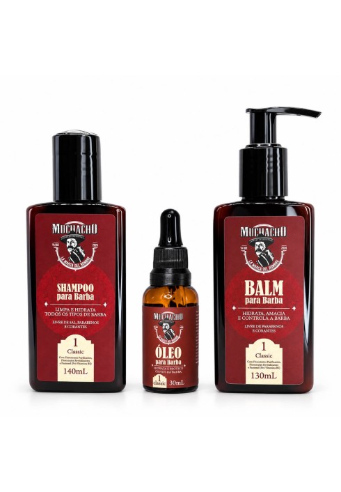 Kit de Barba Muchacho Classic - Shampoo + Balm + Óleo — MUCHACHO