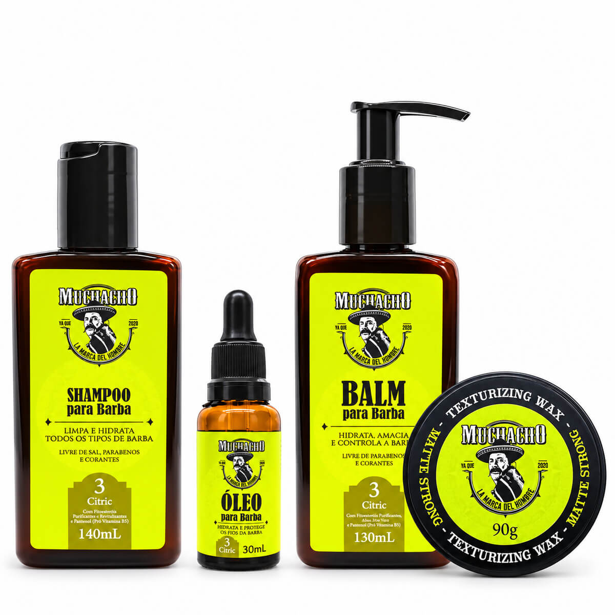 Kit para Barba e Cabelo Muchacho Citric Completo — MUCHACHO