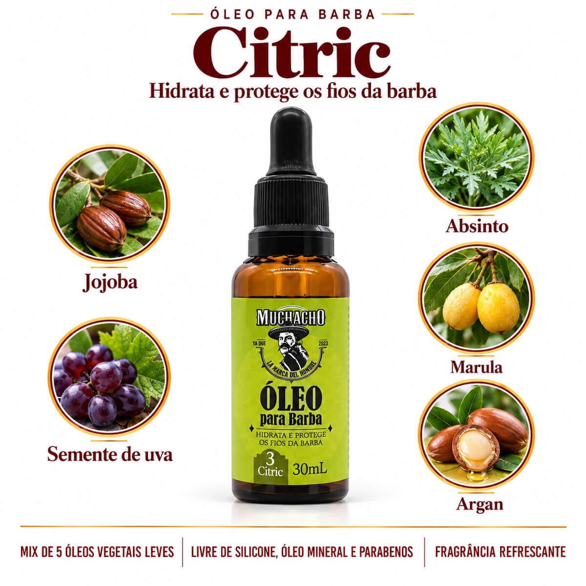 Kit para Barba e Cabelo Muchacho Citric Completo — MUCHACHO
