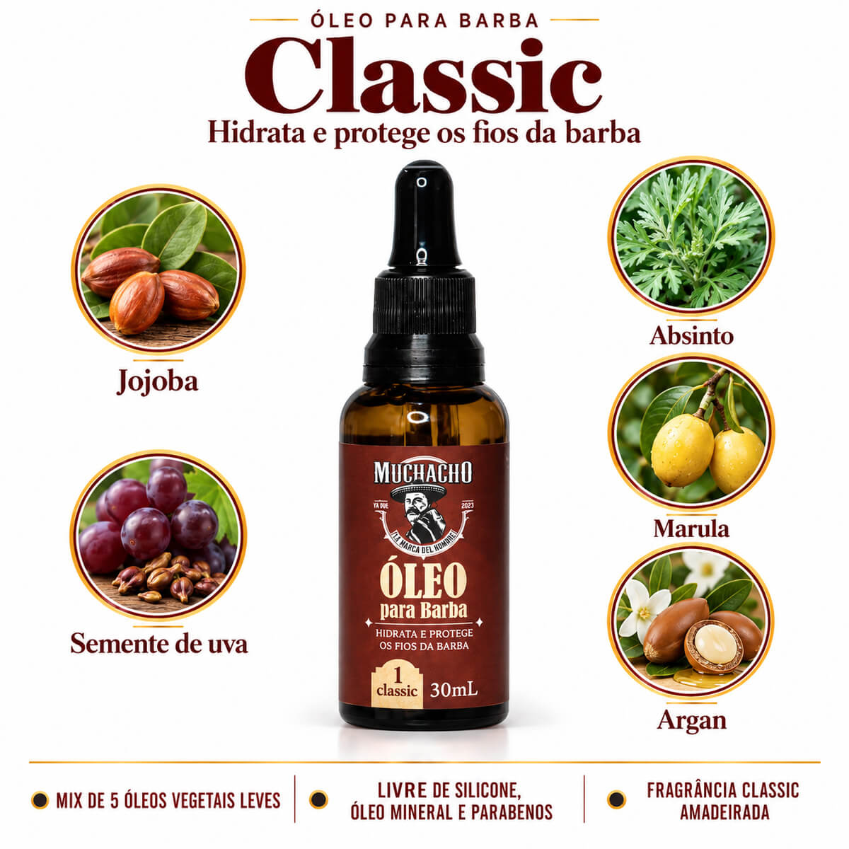 Oleo para Barba Muchacho Classic 30ml — MUCHACHO