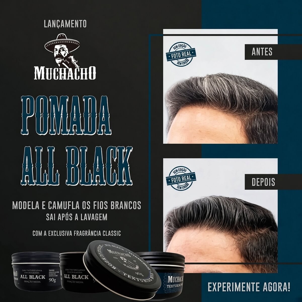 Cera Modeladora Escurecedora Muchacho All Black Matte 90g — MUCHACHO