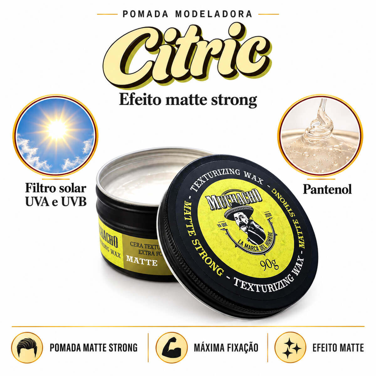 Kit 2 Pomadas Modeladoras Muchacho Efeito Matte — MUCHACHO