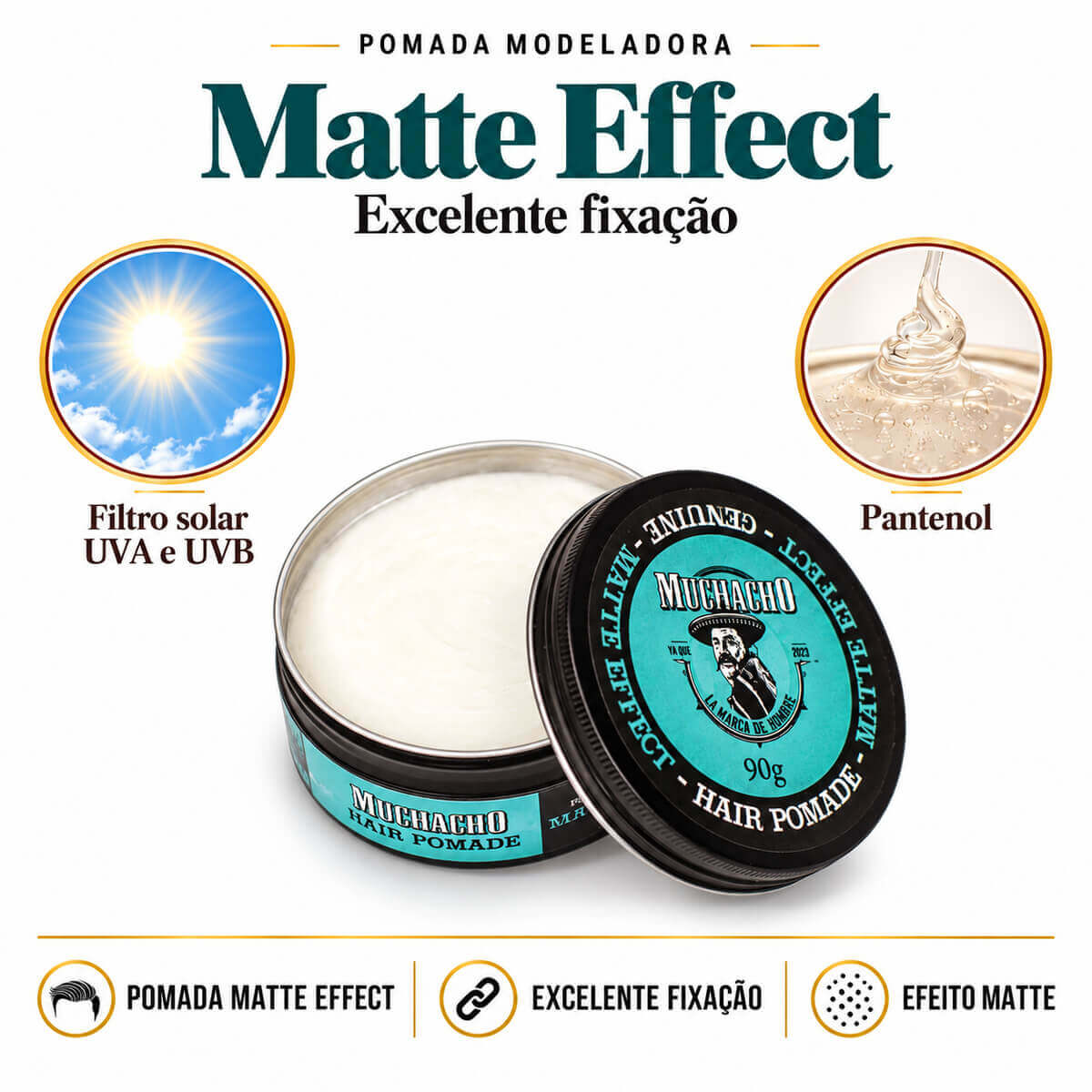 Kit 2 Pomadas Modeladoras Muchacho Efeito Matte — MUCHACHO