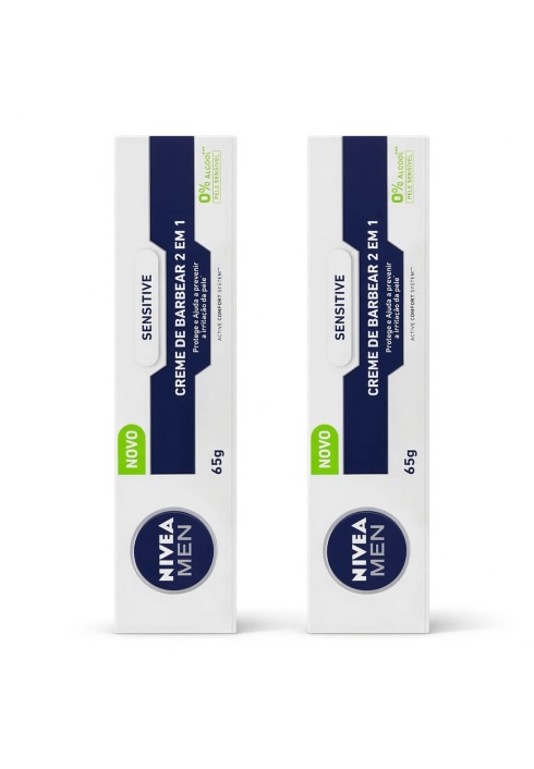 Kit 2 Cremes de Barbear Nivea Men Sensitive 2 em 1 — NIVEA MEN