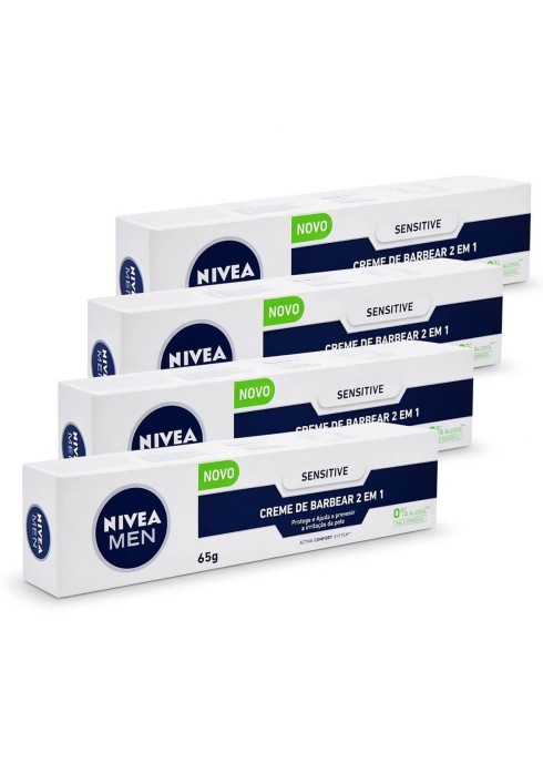 Kit 4 Cremes de Barbear Nivea Men Pele Sensível — NIVEA MEN