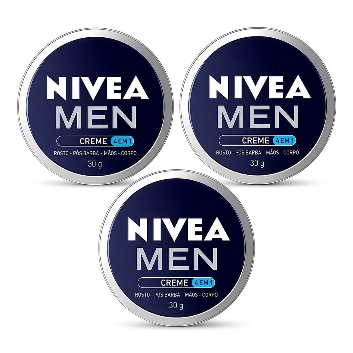 Kit 3 Cremes Nivea Men 4 em 1 - Rosto, Corpo e Pós-Barba 30g — NIVEA MEN
