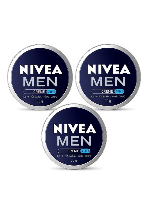 Kit 3 Cremes Nivea Men 4 em 1 - Rosto, Corpo e Pós-Barba 30g — NIVEA MEN