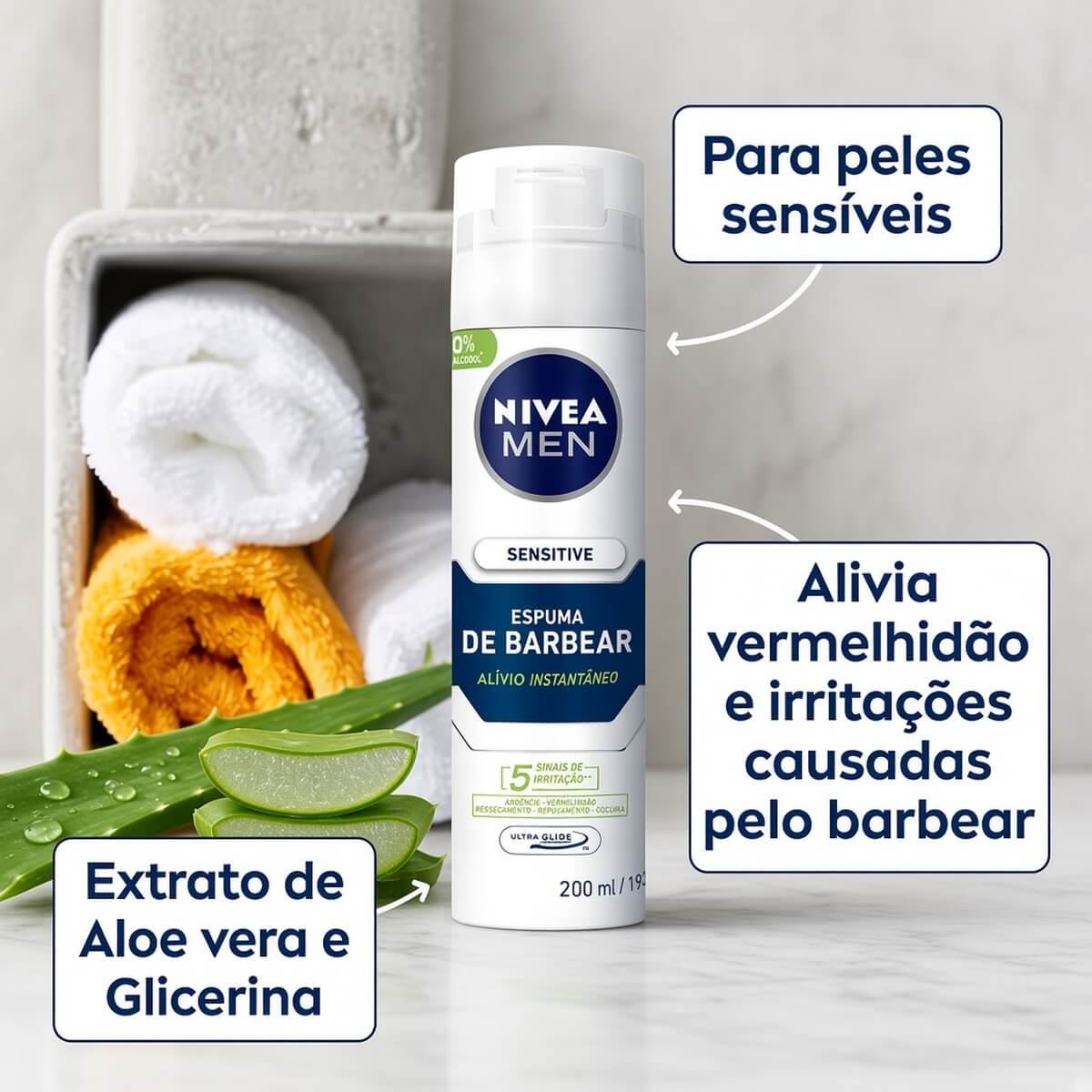 Kit 2 Espumas de Barbear Nivea Men Sensitive — NIVEA MEN