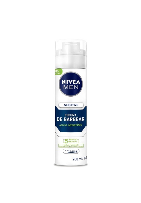 Espuma de Barbear Nivea Men Sensitive - Pele Sensível 200ml — NIVEA MEN