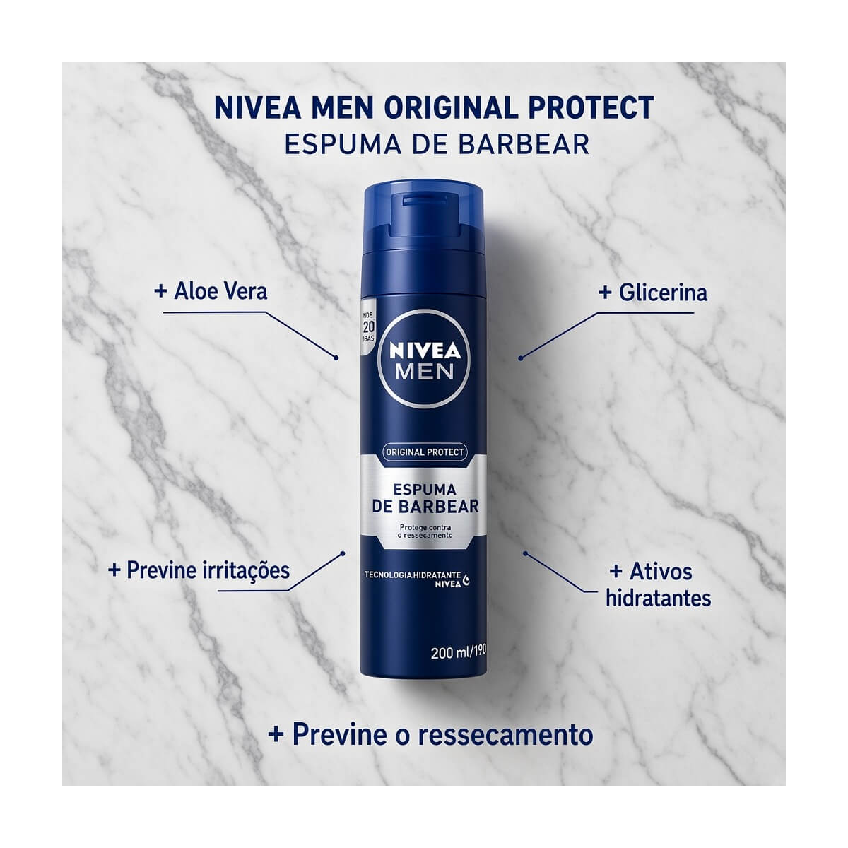 Kit 2 Espumas de Barbear Nivea Men Original Protect — NIVEA MEN