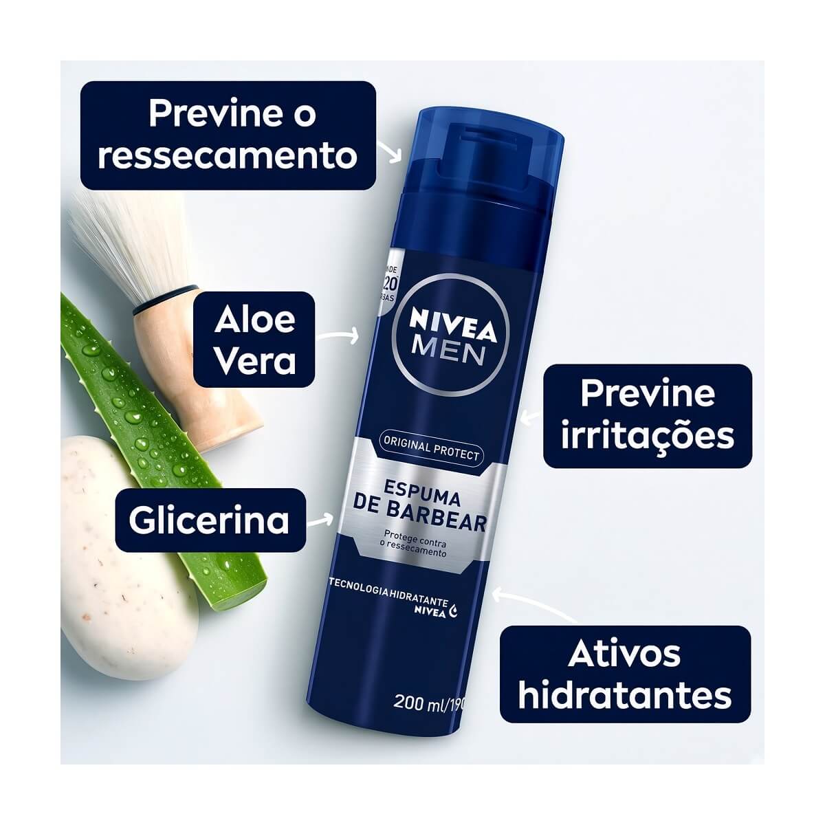 Kit 2 Espumas de Barbear Nivea Men Original Protect — NIVEA MEN