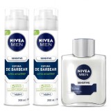 Kit 2 Espumas Sensitive + Pós Barba Sensitive Nivea Men — NIVEA MEN