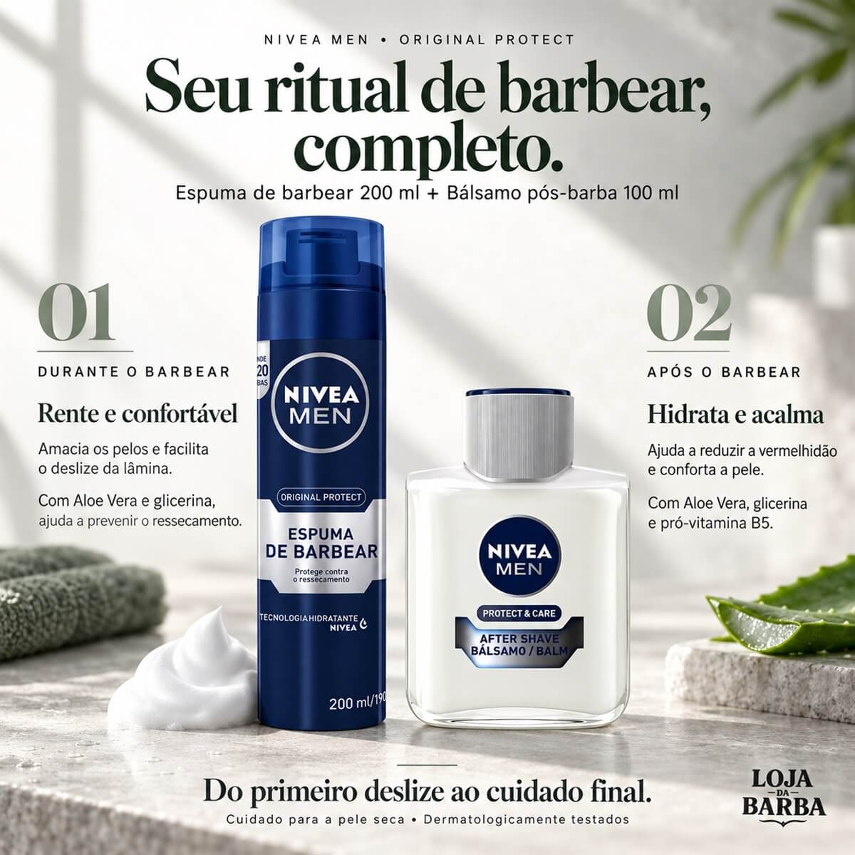 Kit para Barbear Nivea Men Original Protect Espuma Barbear + Pós Barba — NIVEA MEN
