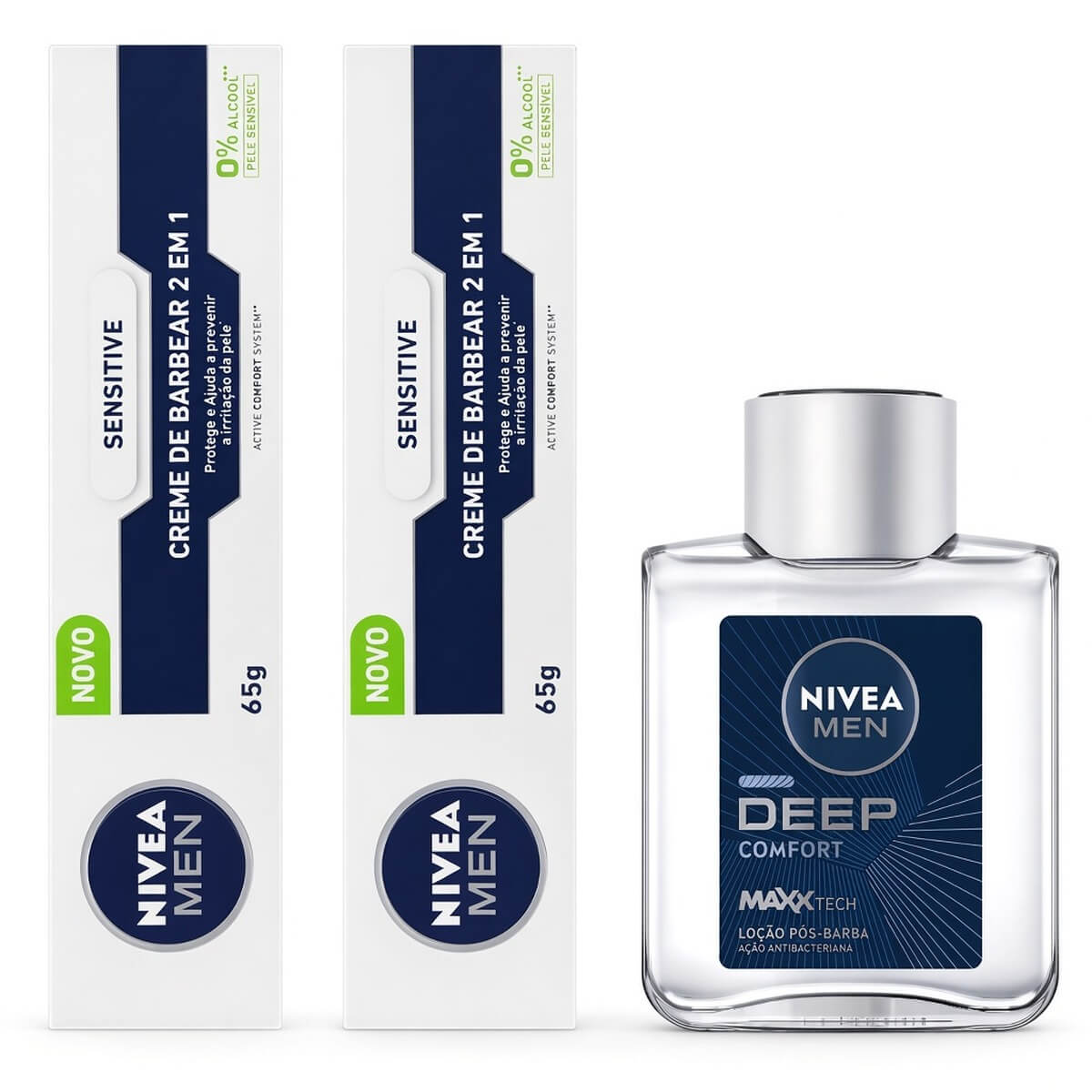 Kit Nivea Men - 2 Cremes Sensitive + Pós Barba Deep Comfort — NIVEA MEN