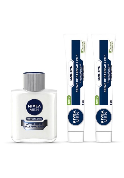 Kit Nivea Men - 2 Cremes Sensitive + Balsamo Pós Barba Protect — NIVEA MEN