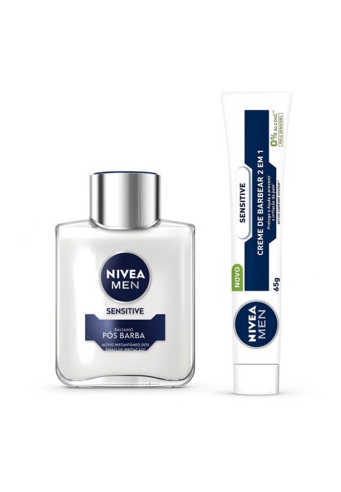 Kit para Barbear Nivea Men Sensitive Creme de Barbear e Pós Barba — NIVEA MEN