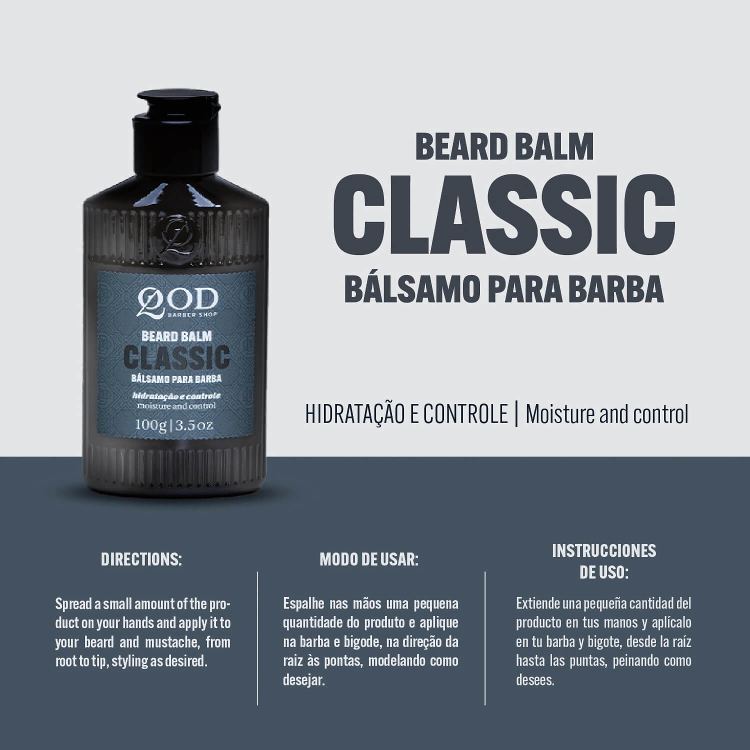 Kit 2 Unidades: Balm para Barba QOD Classic e Fortalecedor Force 100g — QOD BARBER SHOP