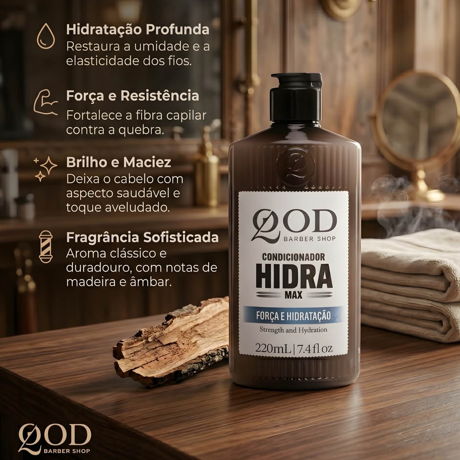 Kit QOD Lavagem Completa: Shampoo Beer e Condicionador Hidra Max (220ml) — QOD BARBER SHOP
