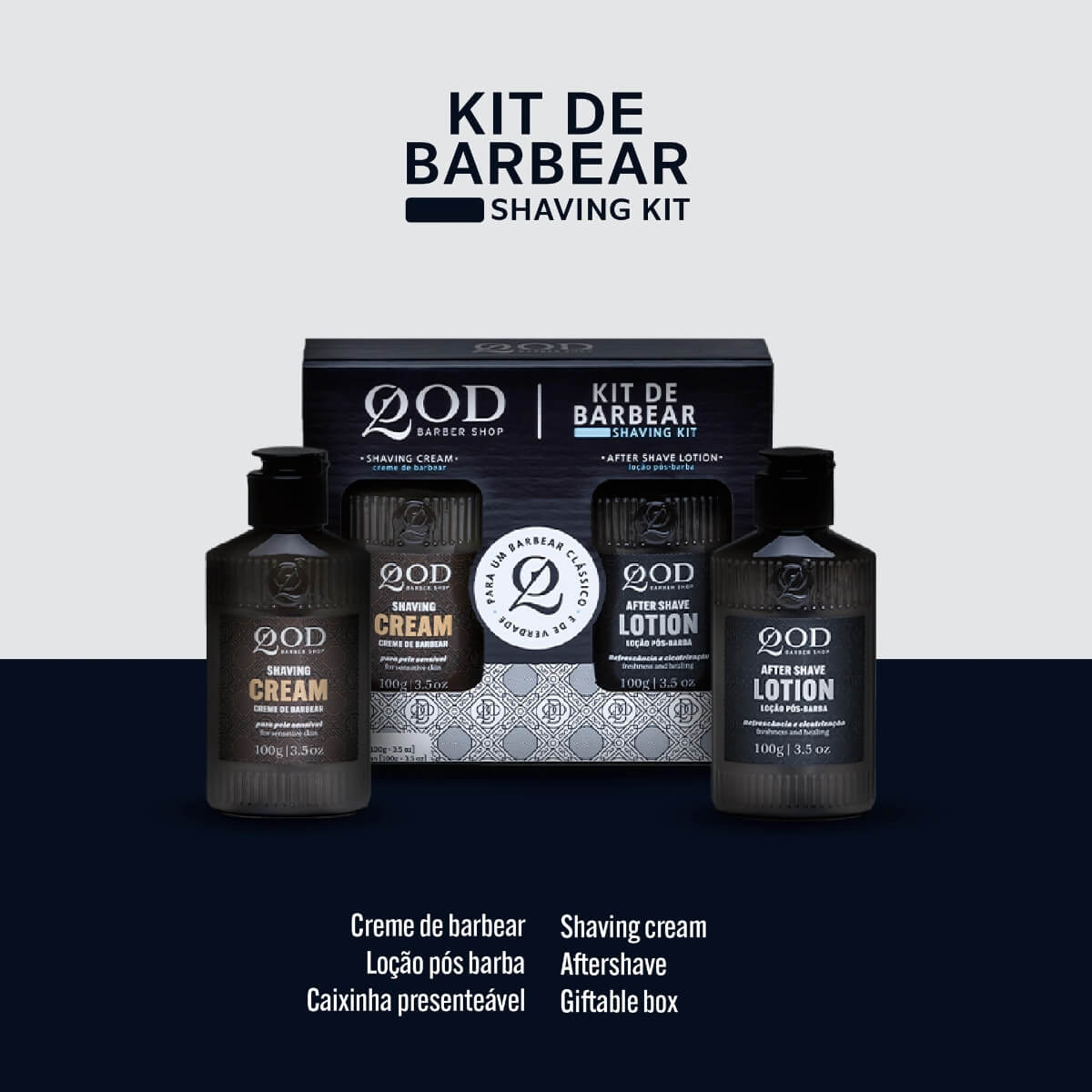 Kit Creme de Barbear e Loção Pós-Barba QOD Barber Shop — QOD BARBER SHOP