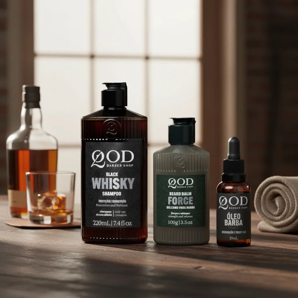 Kit Barba Completa QOD: Shampoo (220ml), Balm (100g) e Óleo (25ml) — QOD BARBER SHOP