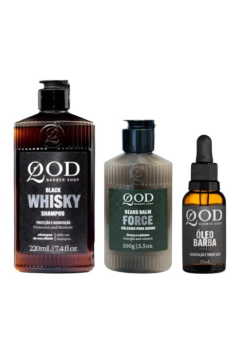 Kit Barba Completa QOD: Shampoo (220ml), Balm (100g) e Óleo (25ml) — QOD BARBER SHOP