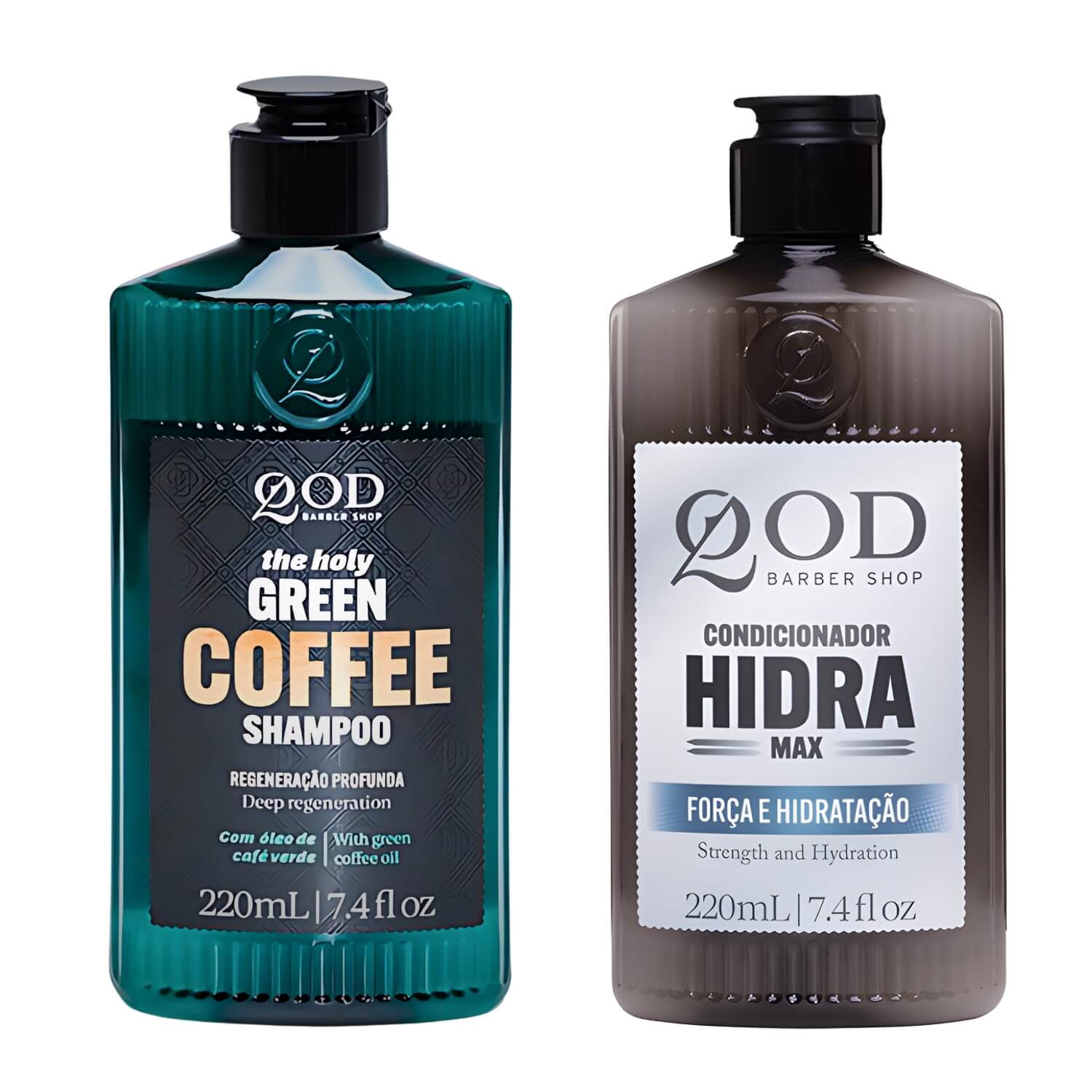 Kit Revigorante QOD: Shampoo Green Coffee e Condicionador Hidra (220ml) — QOD BARBER SHOP