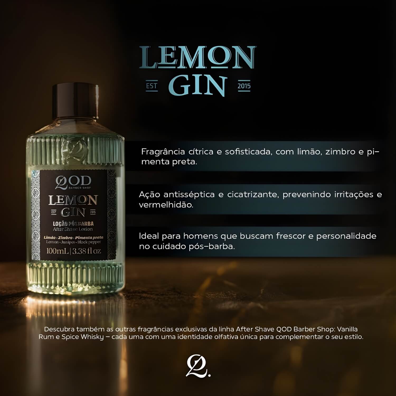 Loção Pós-Barba QOD Barber Shop Lemon Gin 100ml — QOD BARBER SHOP