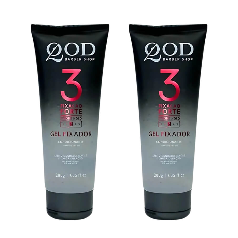 Kit 2 Unidades: Gel Fixador QOD N.3 Fixação Forte (2x 200g) — QOD BARBER SHOP