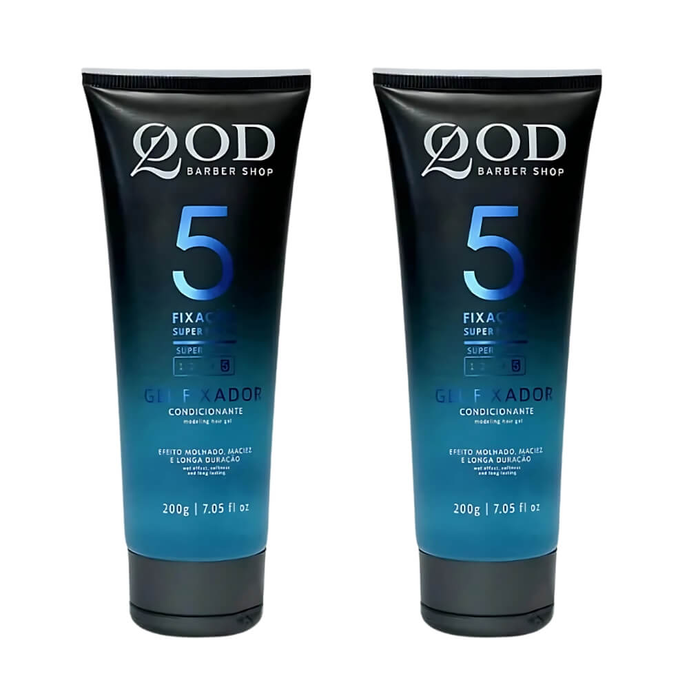 Kit 2 Unidades: Gel Fixador QOD N.5 Super Forte (2x 200g) — QOD BARBER SHOP