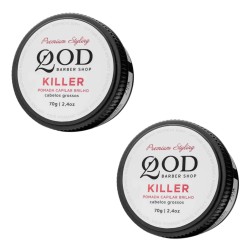 Kit 2 Unidades: Pomada QOD Killer Alta Fixação Efeito Brilho (2x 70g)