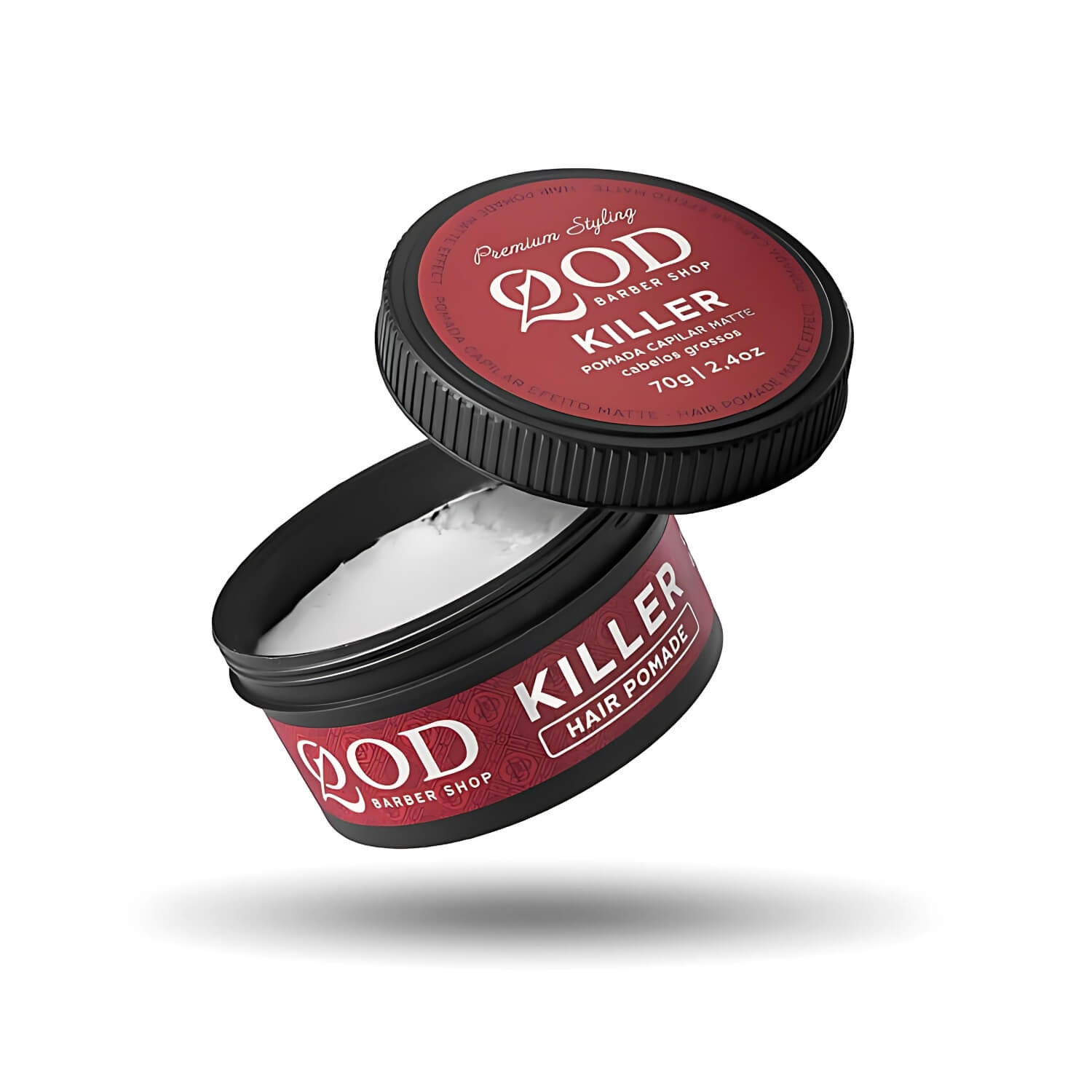 Kit 2 Unidades: Pomada Modeladora QOD Killer Alta Fixação Efeito Matte 70g — QOD BARBER SHOP